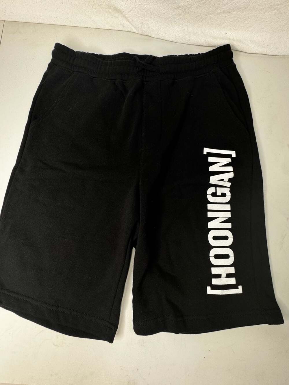 Hoonigan Sweatshorts Size S Black Cotton Logo Print Shorts
